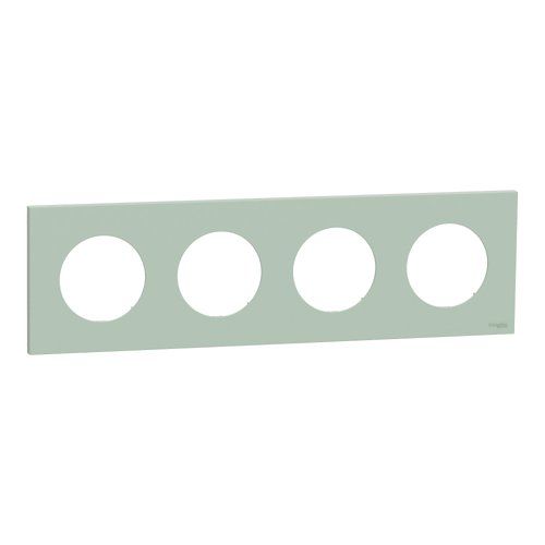 plaque de finition 4 postes Schneider Odace vert jade