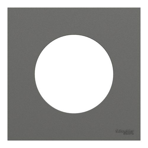 plaque de finition 1 poste Schneider Odace gris basalte - vue de face