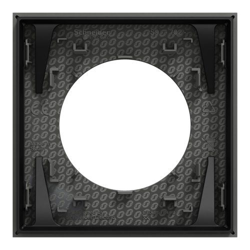 plaque de finition 1 poste Schneider Odace gris basalte - vue de dos
