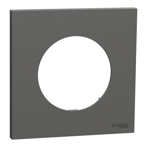 plaque de finition 1 poste Schneider Odace gris basalte