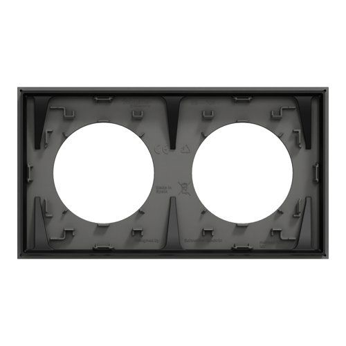 plaque de finition 2 postes Schneider Odace gris basalte - vue de dos