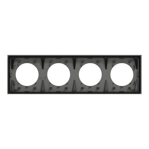 plaque de finition 4 postes Schneider Odace gris basalte - vue de dos