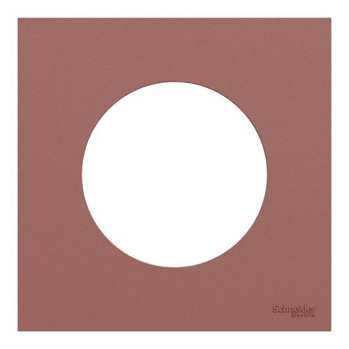 plaque de finition 1 poste Schneider Odace rose grenat - vue de face