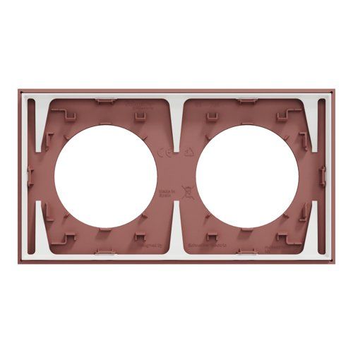 plaque de finition 2 postes Schneider Odace rose grenat - vue de dos
