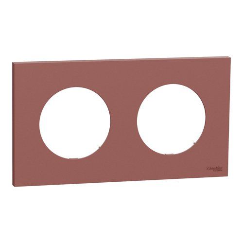 plaque de finition 2 postes Schneider Odace rose grenat