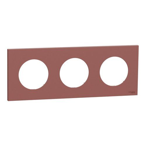 plaque de finition 3 postes Schneider Odace® rose grenat