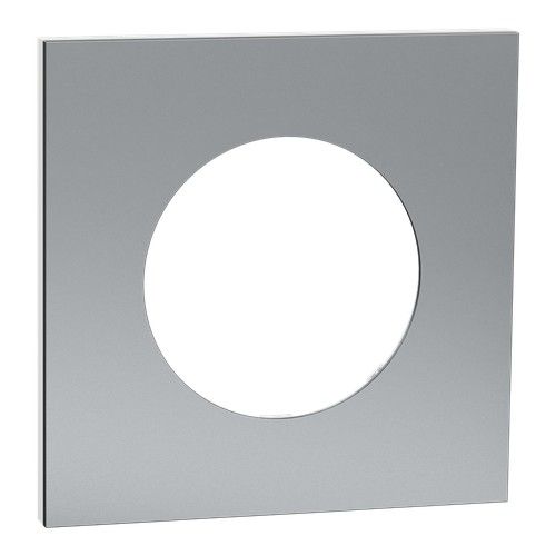 plaque de finition 1 poste Schneider Odace Métal effet titane