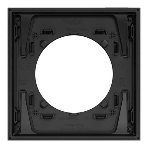 plaque de finition 1 poste Schneider Odace Métal effet perle noire - vue de dos
