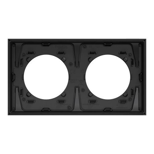 Plaque de finition 2 postes Schneider Odace Métal effet Perle Noire - vue de dos