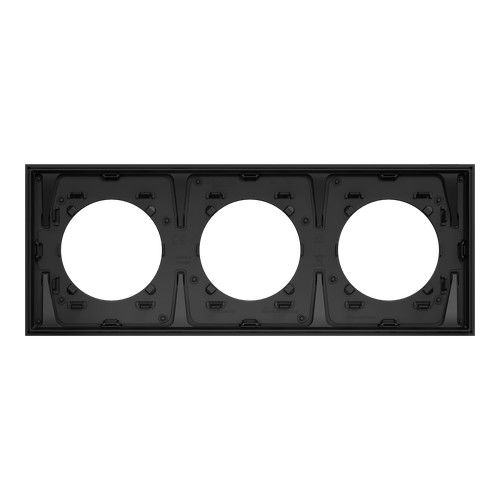 plaque 3 postes Schneider Odace Métal effet perle noire - vue de dos