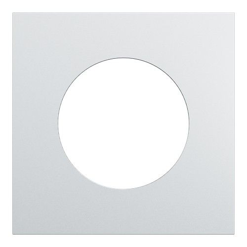 plaque 1 poste Schneider Odace Métal effet Aluminium - vue de face