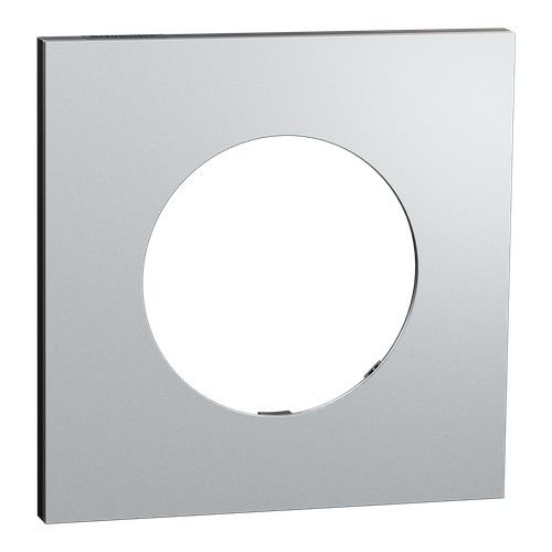 plaque 1 poste Schneider Odace Métal effet Aluminium