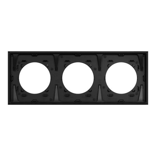 plaque 3 postes Schneider Odace Métal effet Aluminium - vue de dos