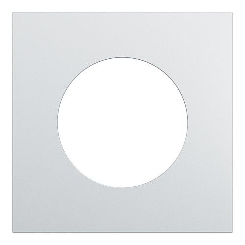 plaque 1 poste Schneider Odace Métal effet Aluminium - vue de face