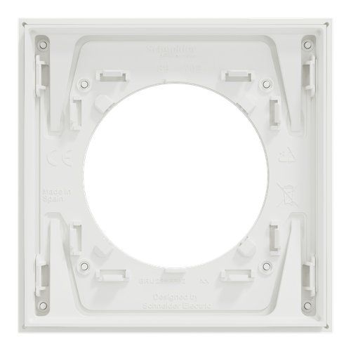 plaque 1 poste Schneider Odace Métal effet Aluminium - vue de dos