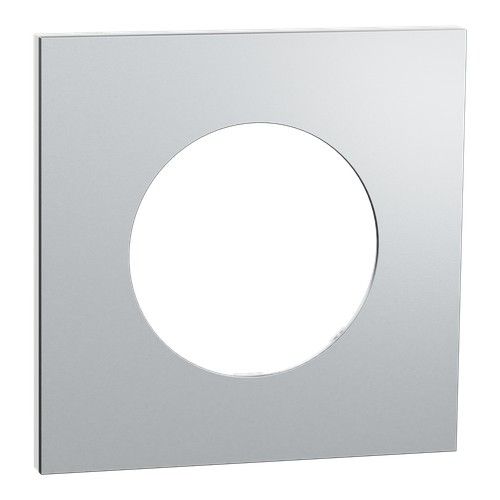 plaque 1 poste Schneider Odace Métal effet Aluminium