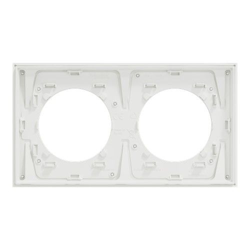 plaque 2 postes Schneider Odace Métal effet Aluminium - vue de dos