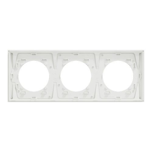 plaque 3 postes Schneider Odace Métal effet Aluminium - vue de dos