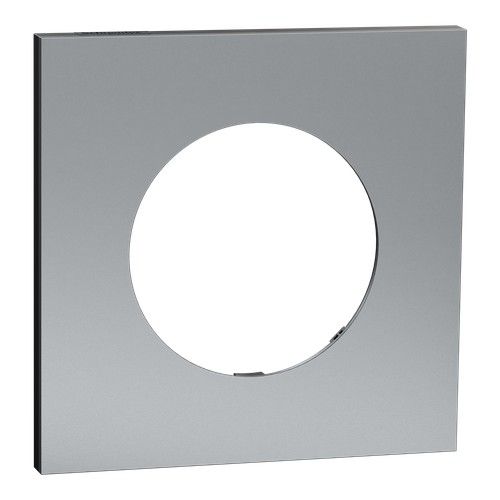 plaque de finition 1 poste Schneider Odace Métal effet Titane