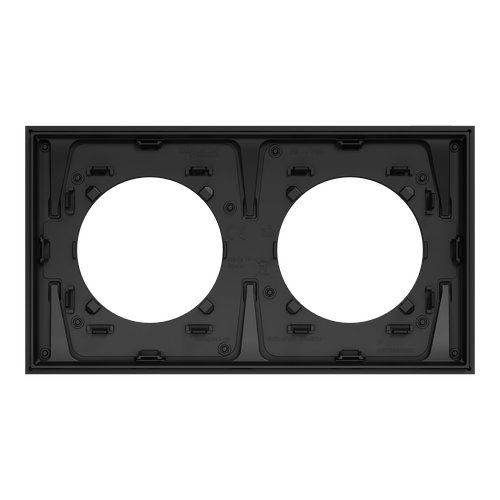 plaque de finition 2 postes Schneider Odace Métal effet Titane - vue de dos