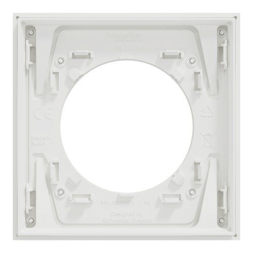 plaque de finition Schneider Odace Métal effet céramique blanc - vue de dos