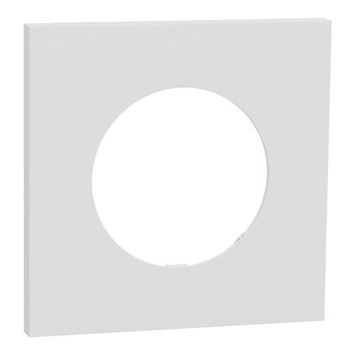 plaque de finition Schneider Odace Métal effet céramique blanc