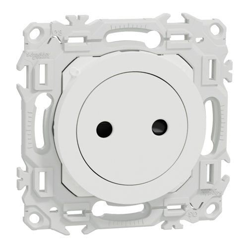 prise de courant 2P affleurante Schneider Odace blanc craie