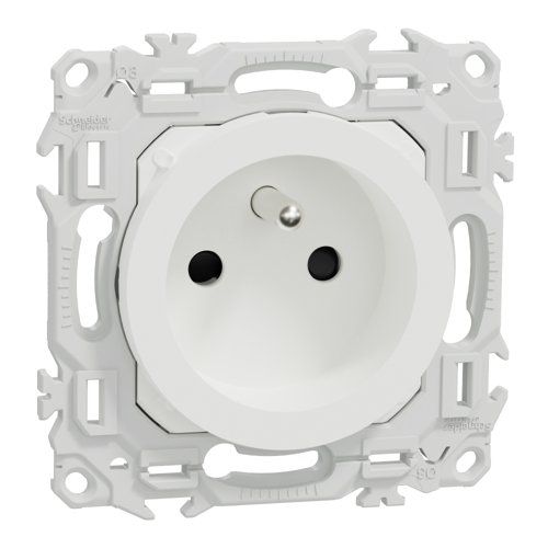lot de 108 prises de courant Schneider Odace blanc craie