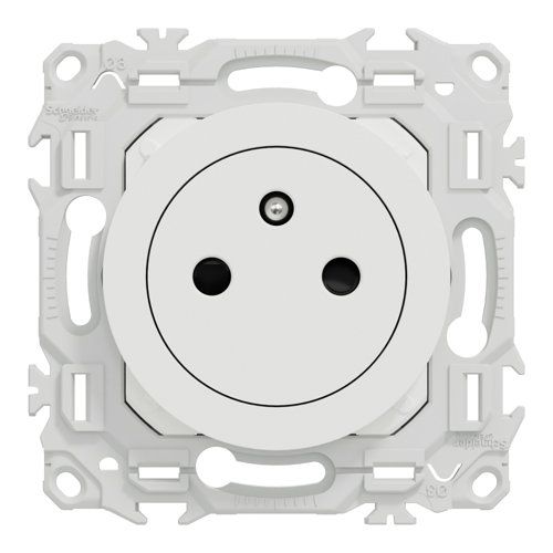 lot de 108 prises affleurantes Schneider Odace blanc craie - vue de face