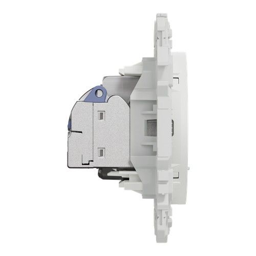 prise mixte RJ45+TV Schneider Odace blanc craie - vue de côté