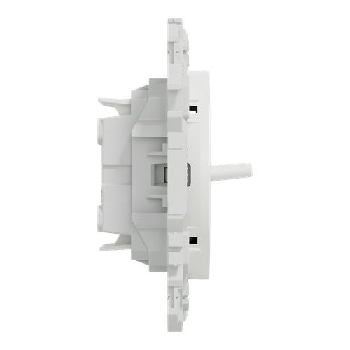 double interrupteur à levier Schneider Odace blanc - vue de côté