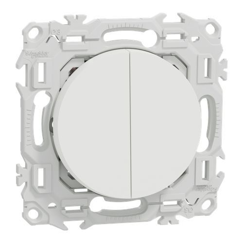 double interrupteur Schneider Odace blanc