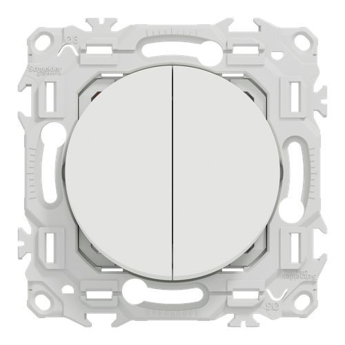 double interrupteur multifonctionnel Schneider Odace - vue de face