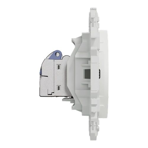 prise RJ45 Cat6 STP Schneider Odace blanc - vue de côté