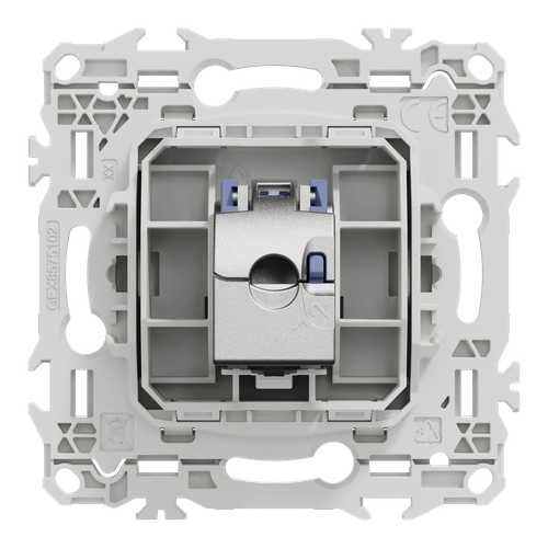 prise RJ45 Cat6 STP Schneider Odace blanc - vue de dos