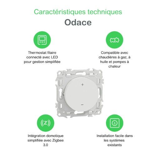 avantages du variateur rotatif Schneider Wiser Odace blanc