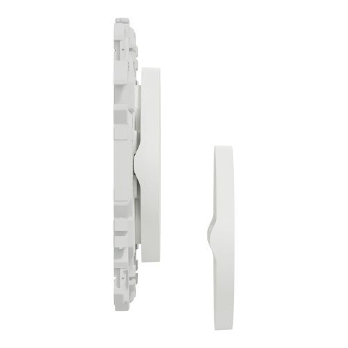 Interrupteur centralisé Schneider Wiser Odace blanc + 2 enjoliveurs - vue de côté