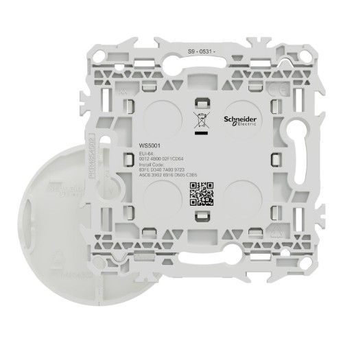 Interrupteur centralisé Schneider Wiser Odace blanc + 2 enjoliveurs - vue de dos