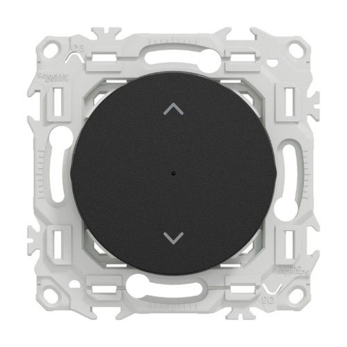 interrupteur connecté volet roulant noir Schneider Wiser Odace - vue de face