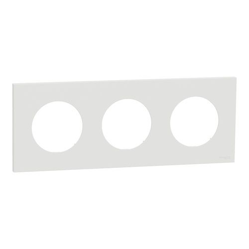 plaque de finition 3 postes Schneider Odace® en blanc craie