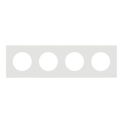 plaque de finition 4 postes Schneider Odace® Schneider blanc craie - vue de face