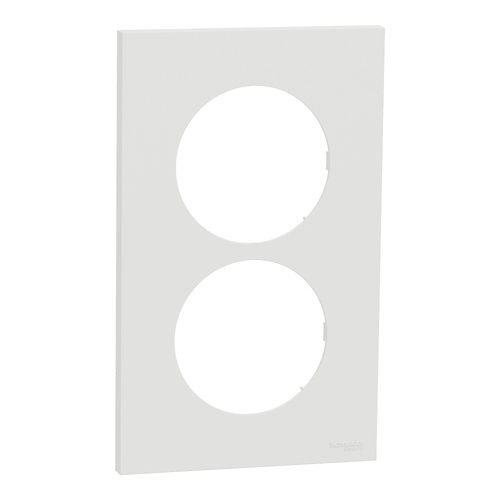 plaque de finition 2 postes Schneider Odace® blanc craie