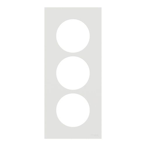 plaque de finition 3 postes Schneider Odace® blanc craie E57 - vue de face