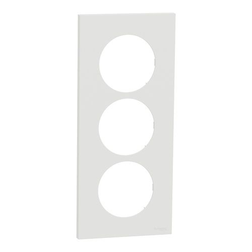 plaque de finition 3 postes Schneider Odace® blanc craie E57