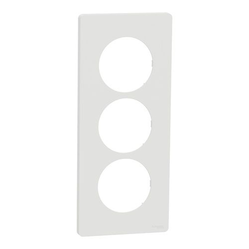 plaque de finition 3 postes Schneider Odace Architecte blanc craie