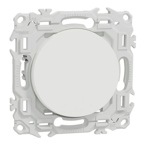 Interrupteur va et vient/bouton poussoir SCHNEIDER Odace avec griffes blanc craie