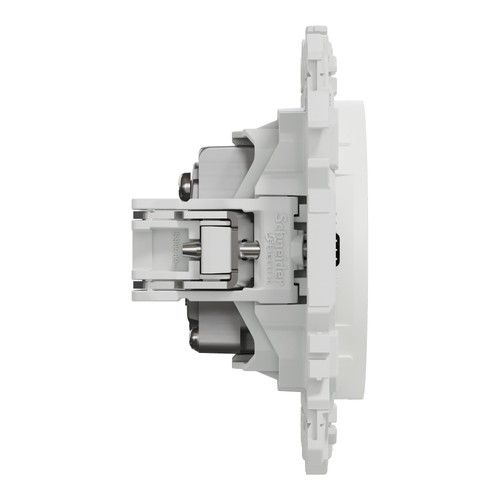 prise TV simple Schneider Odace blanc - vue de côté