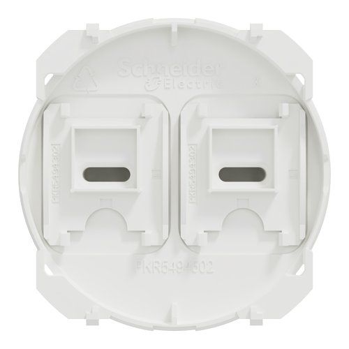enjoliveur à levier Schneider Odace pour interrupteurs double va-et-vient blanc - vue de dos
