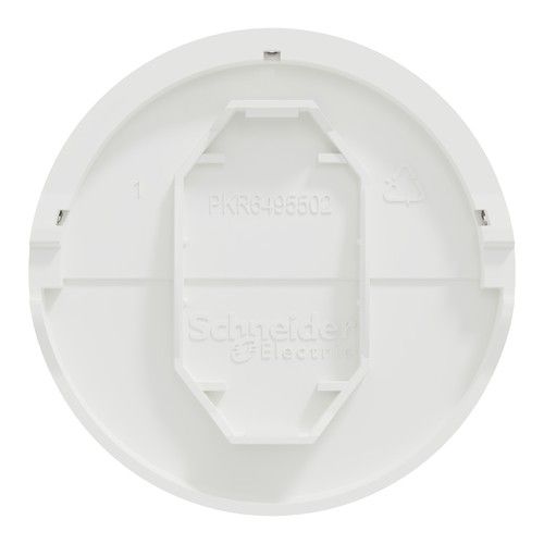 enjoliveur avec porte-étiquette Schneider Odace blanc - vue de dos