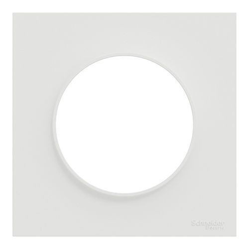 plaque de finition 1 poste Schneider Odace® blanche - vue de face